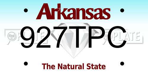 927TPC Arkansas License Plate