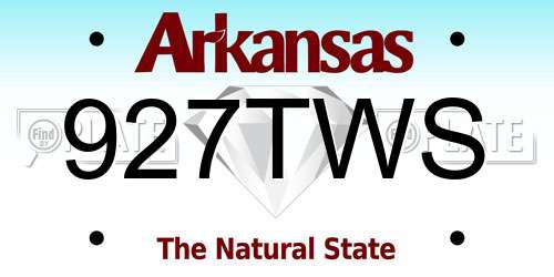 927TWS Arkansas License Plate