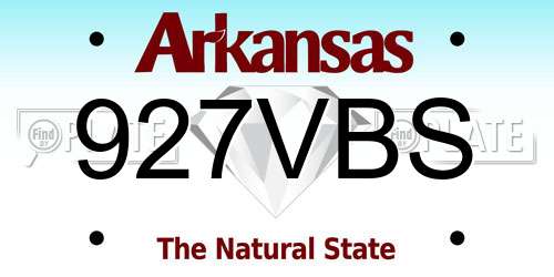 927VBS Arkansas License Plate