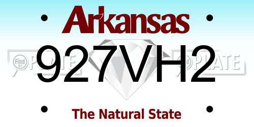 927VH2 Arkansas License Plate