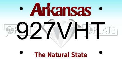 927VHT Arkansas License Plate