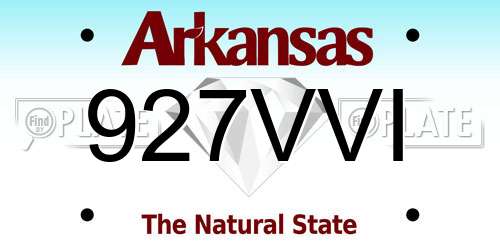 927VVI Arkansas License Plate