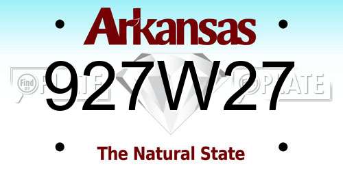 927W27 Arkansas License Plate
