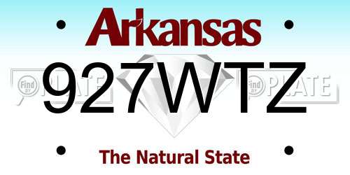 927WTZ Arkansas License Plate