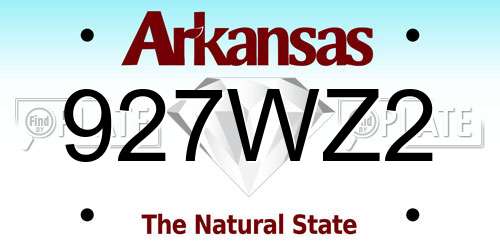 927WZ2 Arkansas License Plate