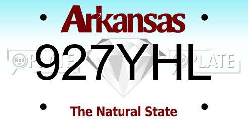 927YHL Arkansas License Plate