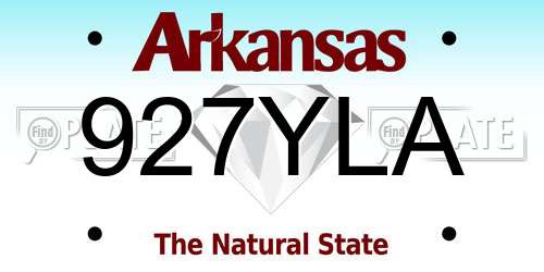 927YLA Arkansas License Plate