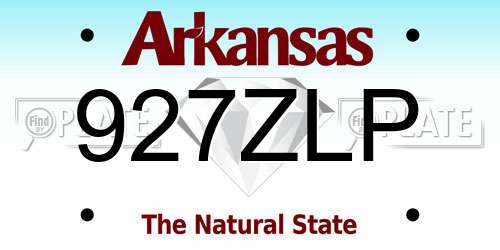 927ZLP Arkansas License Plate