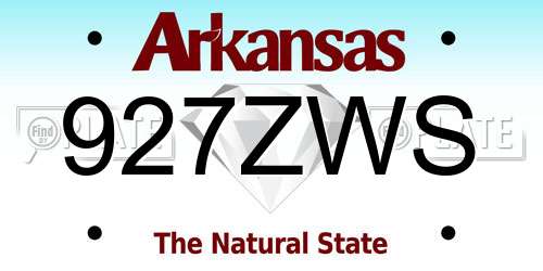 927ZWS Arkansas License Plate