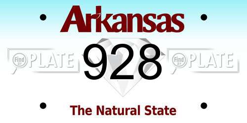928 Arkansas License Plate