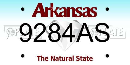 9284AS Arkansas License Plate
