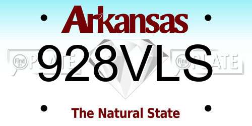 928VLS Arkansas License Plate