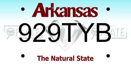 929TYB Arkansas License Plate