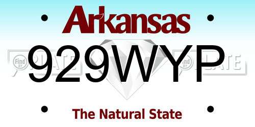 929WYP Arkansas License Plate