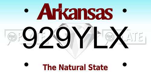 929YLX Arkansas License Plate