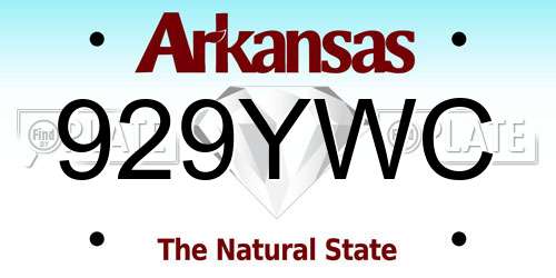929YWC Arkansas License Plate