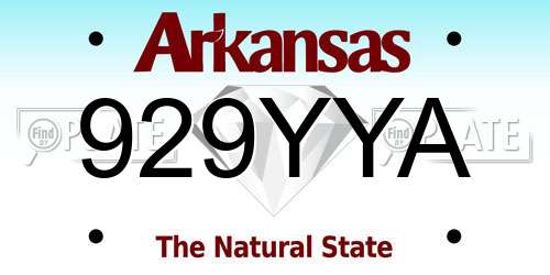 929YYA Arkansas License Plate