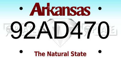 92AD470 Arkansas License Plate
