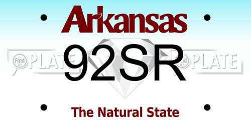92SR Arkansas License Plate