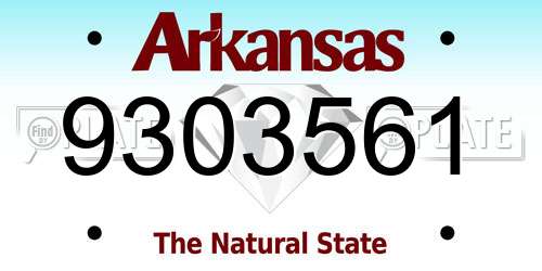 9303561 Arkansas License Plate