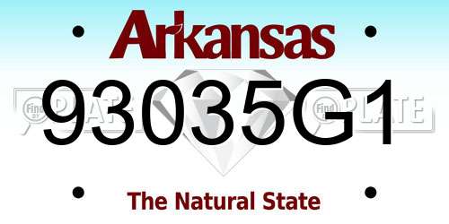 93035G1 Arkansas License Plate