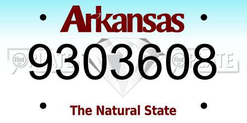 9303608 Arkansas License Plate