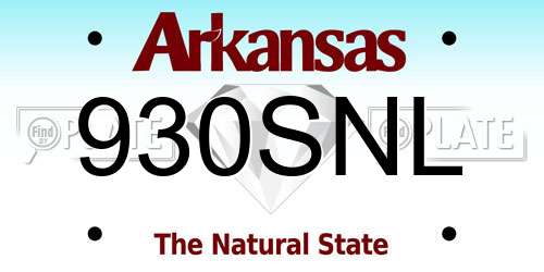 930SNL Arkansas License Plate
