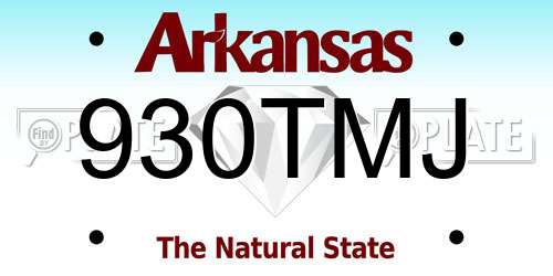 930TMJ Arkansas License Plate