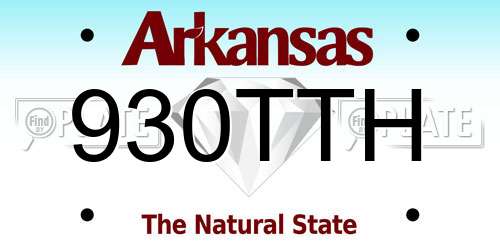930TTH Arkansas License Plate