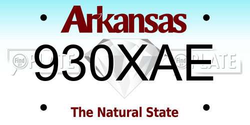 930XAE Arkansas License Plate