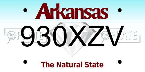 930XZV Arkansas License Plate