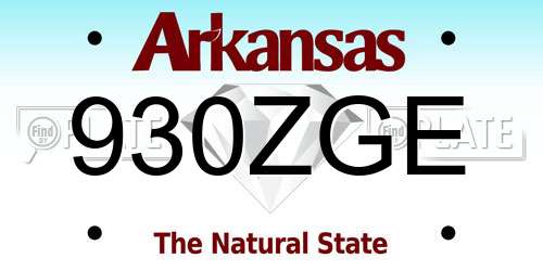 930ZGE Arkansas License Plate