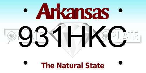 931HKC Arkansas License Plate