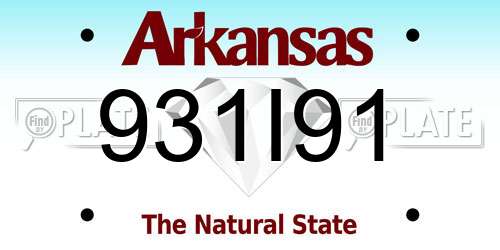 931I91 Arkansas License Plate