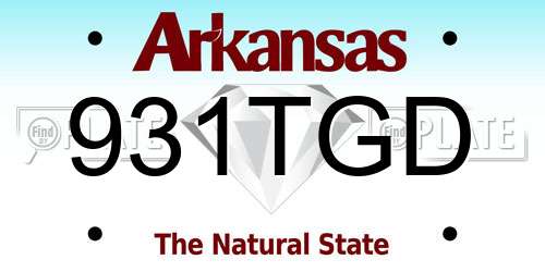 931TGD Arkansas License Plate