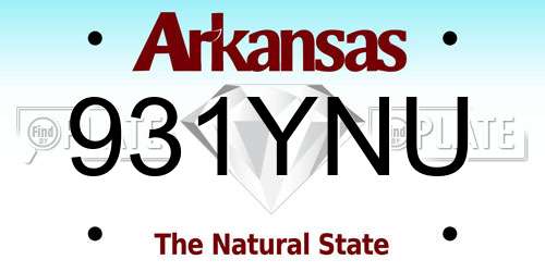 931YNU Arkansas License Plate