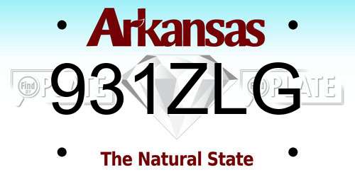931ZLG Arkansas License Plate