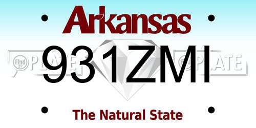 931ZMI Arkansas License Plate
