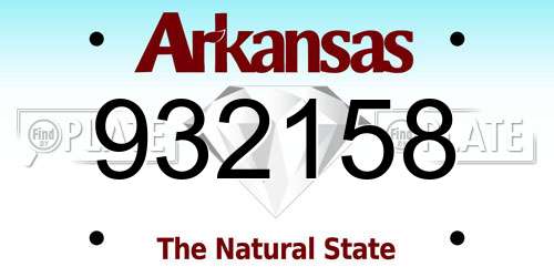 932158 Arkansas License Plate