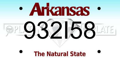 932I58 Arkansas License Plate