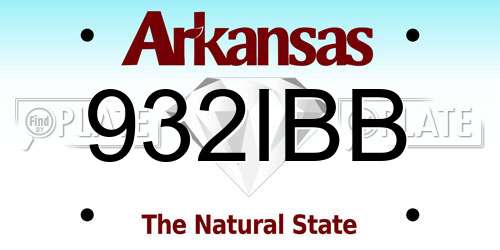 932IBB Arkansas License Plate