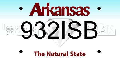 932ISB Arkansas License Plate