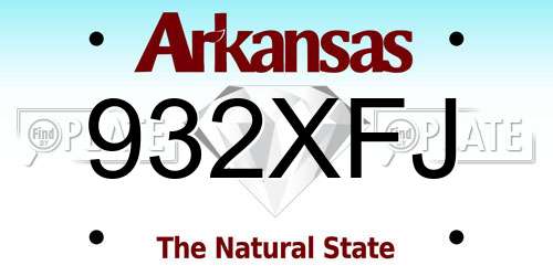 932XFJ Arkansas License Plate