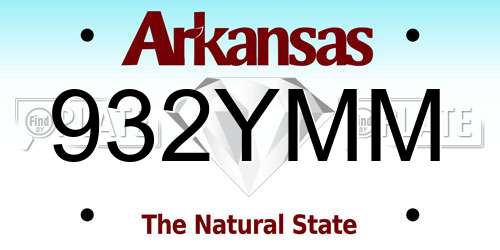 932YMM Arkansas License Plate