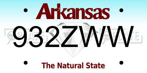 932ZWW Arkansas License Plate