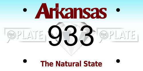 933 Arkansas License Plate