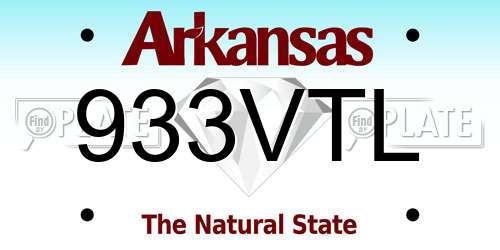 933VTL Arkansas License Plate
