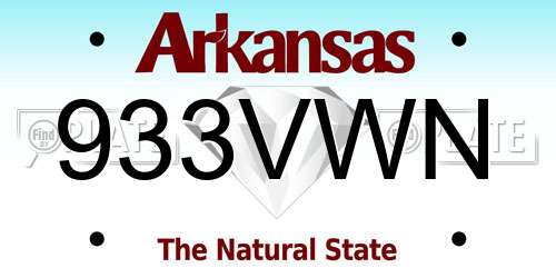 933VWN Arkansas License Plate