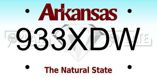 933XDW Arkansas License Plate