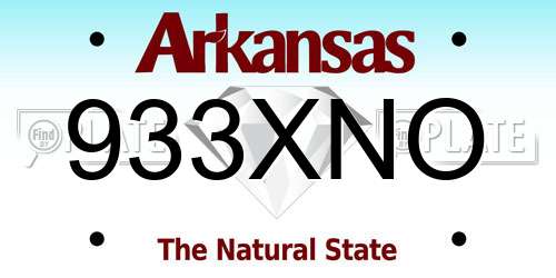 933XNO Arkansas License Plate